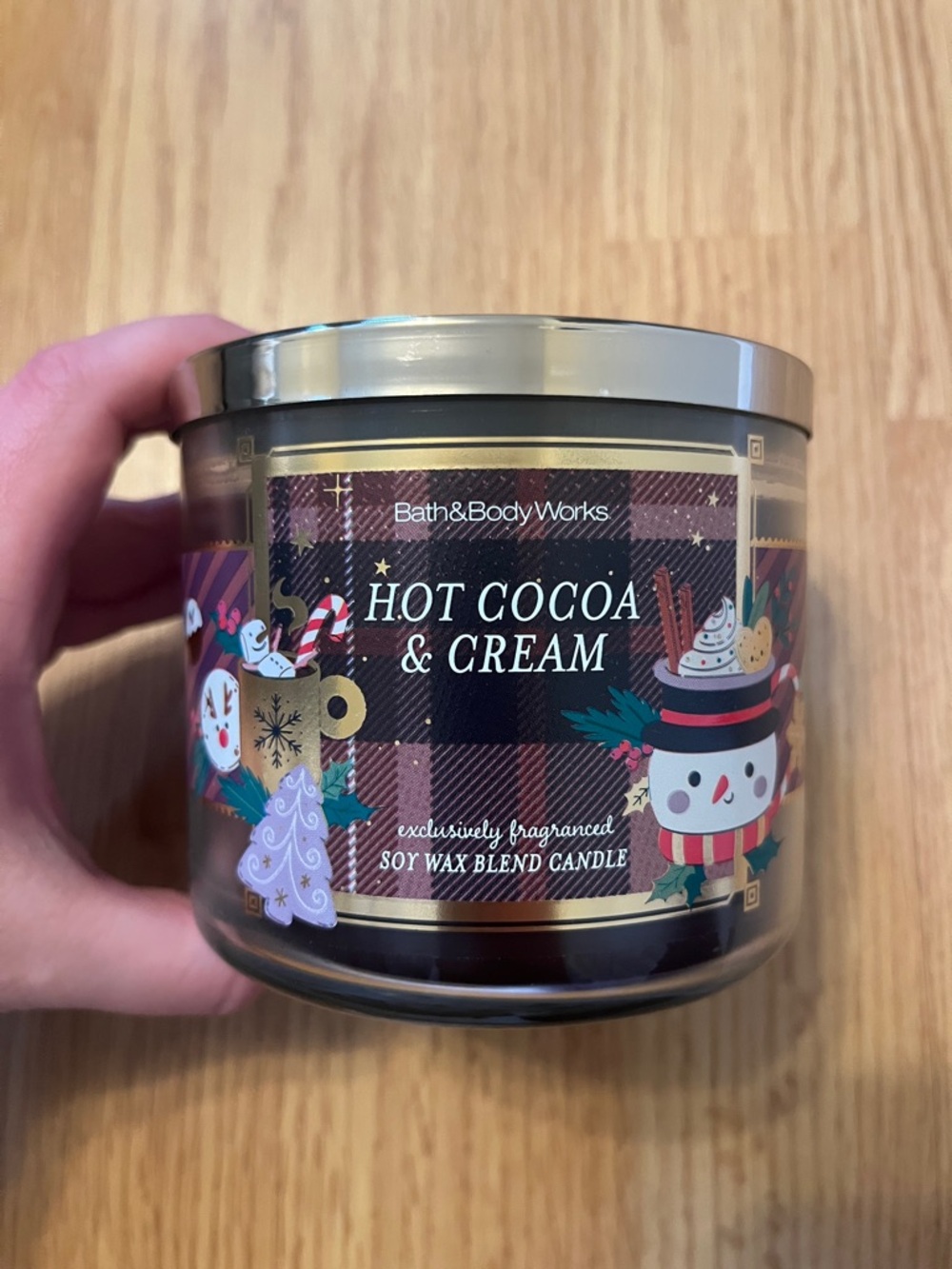 Bath & Body Works Hot Cocoa & Cream Candle - Brown & Gold